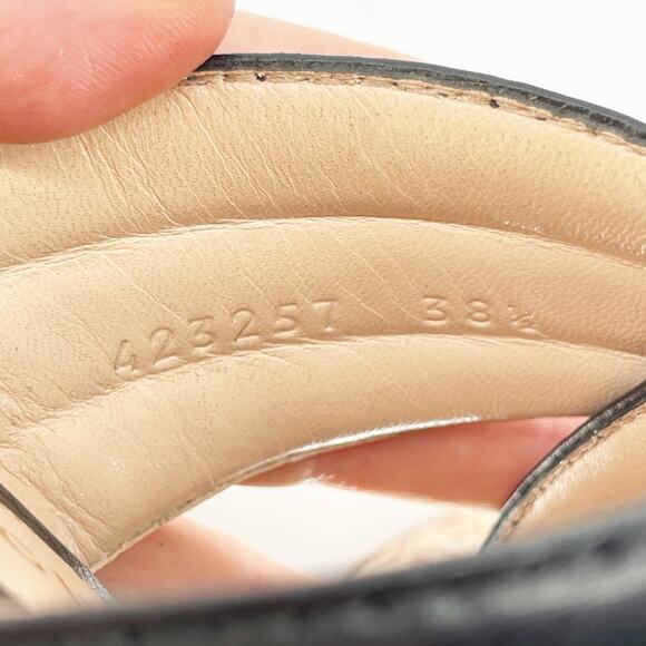 Gucci Black Quilted Leather Webby Snake-heel Mule Sandal Slide size EU 38.5 - Picture 13 of 13